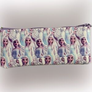 Disney Frozen Elsa faux leather Multipurpose Zipper Storage Case NEW 3” x 8”